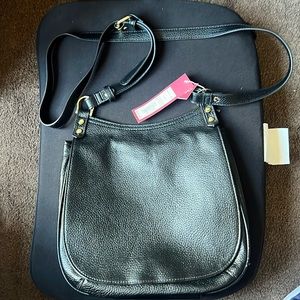 NWT  black adjustable strap Merona crossbody.